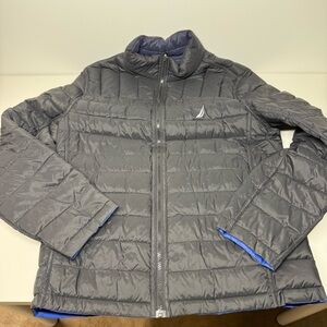 Nautica Men's Charcoa/Blue Puffer Jacket